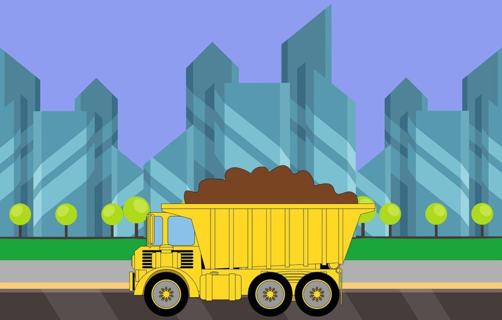 dump truck, vehicle, truck